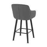 Faux Leather Bar Stool With Black Wooden Legs - Pinley