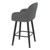 Faux Leather Bar Stool With Black Wooden Legs - Pinley