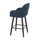 Faux Leather Bar Stool With Black Wooden Legs - Pinley