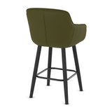 Faux Leather Bar Stool With Black Wooden Legs - Pinley