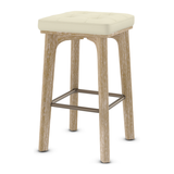 Faux Leather Bar Stool With Bronze Footrest - Barrow