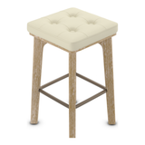 Faux Leather Bar Stool With Bronze Footrest - Barrow