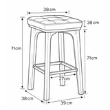 Faux Leather Bar Stool With Bronze Footrest - Barrow
