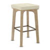 Faux Leather Bar Stool With Bronze Footrest - Barrow