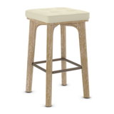 Faux Leather Bar Stool With Bronze Footrest - Barrow