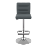 Faux Leather Bar Stool With Brushed Chrome Base - Dunley