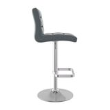 Faux Leather Bar Stool With Brushed Chrome Base - Dunley