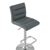 Faux Leather Bar Stool With Brushed Chrome Base - Dunley