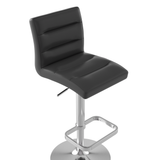Faux Leather Bar Stool With Brushed Chrome Base - Dunley
