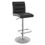 Faux Leather Bar Stool With Brushed Chrome Base - Dunley