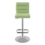 Faux Leather Bar Stool With Brushed Chrome Base - Dunley