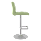 Faux Leather Bar Stool With Brushed Chrome Base - Dunley