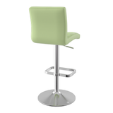 Faux Leather Bar Stool With Brushed Chrome Base - Dunley