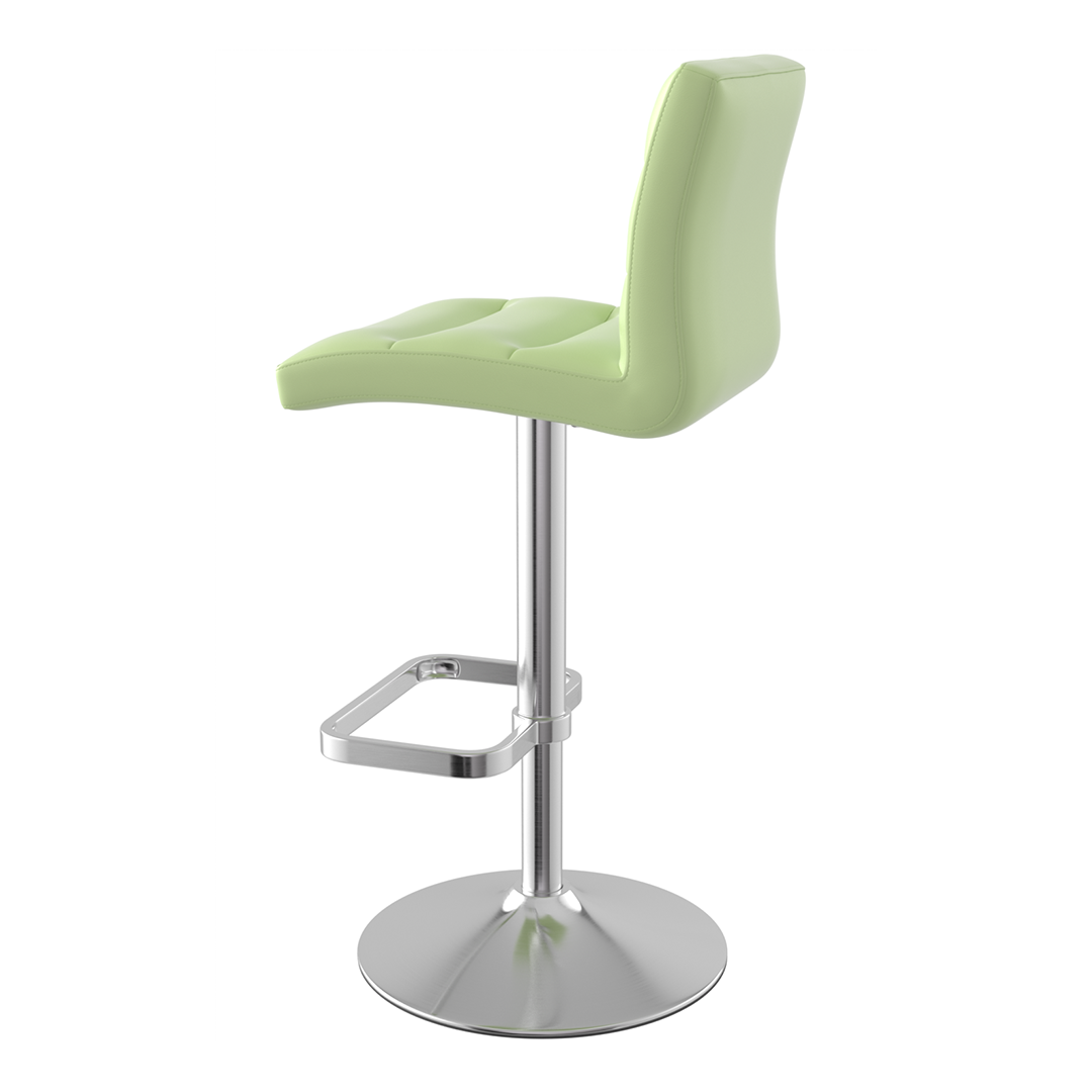Faux Leather Bar Stool With Brushed Chrome Base - Dunley