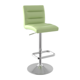 Faux Leather Bar Stool With Brushed Chrome Base - Dunley