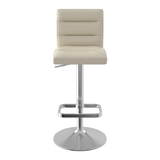 Faux Leather Bar Stool With Brushed Chrome Base - Dunley