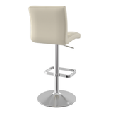 Faux Leather Bar Stool With Brushed Chrome Base - Dunley