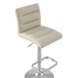 Faux Leather Bar Stool With Brushed Chrome Base - Dunley