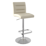 Faux Leather Bar Stool With Brushed Chrome Base - Dunley