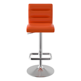 Faux Leather Bar Stool With Brushed Chrome Base - Dunley