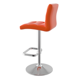 Faux Leather Bar Stool With Brushed Chrome Base - Dunley