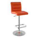 Faux Leather Bar Stool With Brushed Chrome Base - Dunley