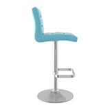 Faux Leather Bar Stool With Brushed Chrome Base - Dunley