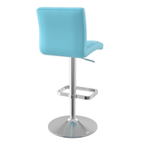 Faux Leather Bar Stool With Brushed Chrome Base - Dunley
