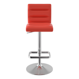 Faux Leather Bar Stool With Brushed Chrome Base - Dunley
