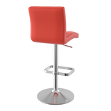 Faux Leather Bar Stool With Brushed Chrome Base - Dunley