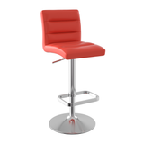 Faux Leather Bar Stool With Brushed Chrome Base - Dunley