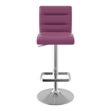 Faux Leather Bar Stool With Brushed Chrome Base - Dunley