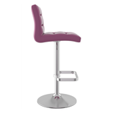 Faux Leather Bar Stool With Brushed Chrome Base - Dunley