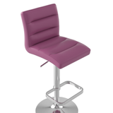 Faux Leather Bar Stool With Brushed Chrome Base - Dunley