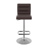Faux Leather Bar Stool With Brushed Chrome Base - Dunley