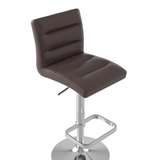 Faux Leather Bar Stool With Brushed Chrome Base - Dunley