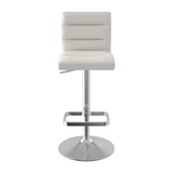 Faux Leather Bar Stool With Brushed Chrome Base - Dunley