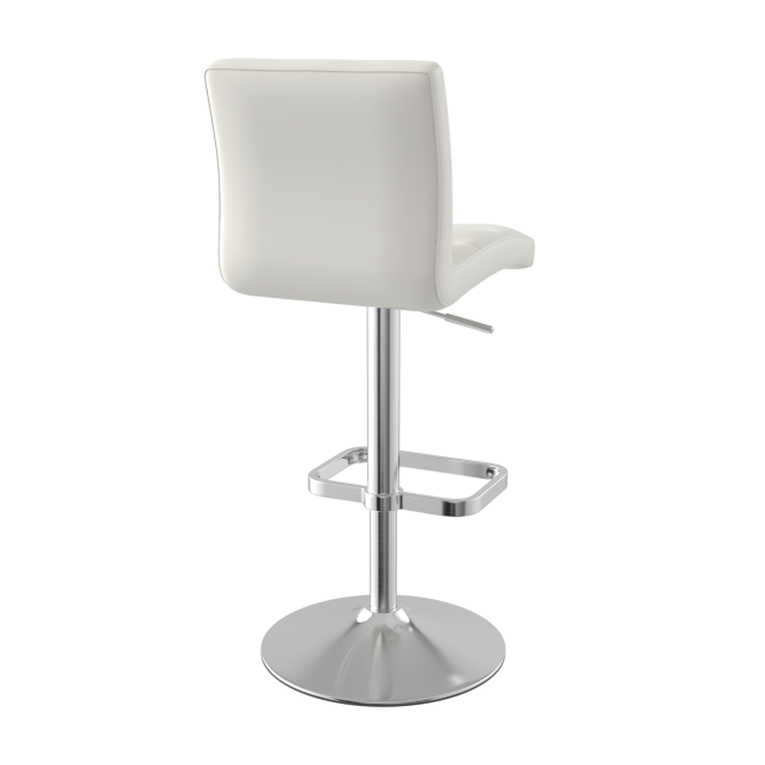 Faux Leather Bar Stool With Brushed Chrome Base - Dunley