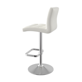 Faux Leather Bar Stool With Brushed Chrome Base - Dunley