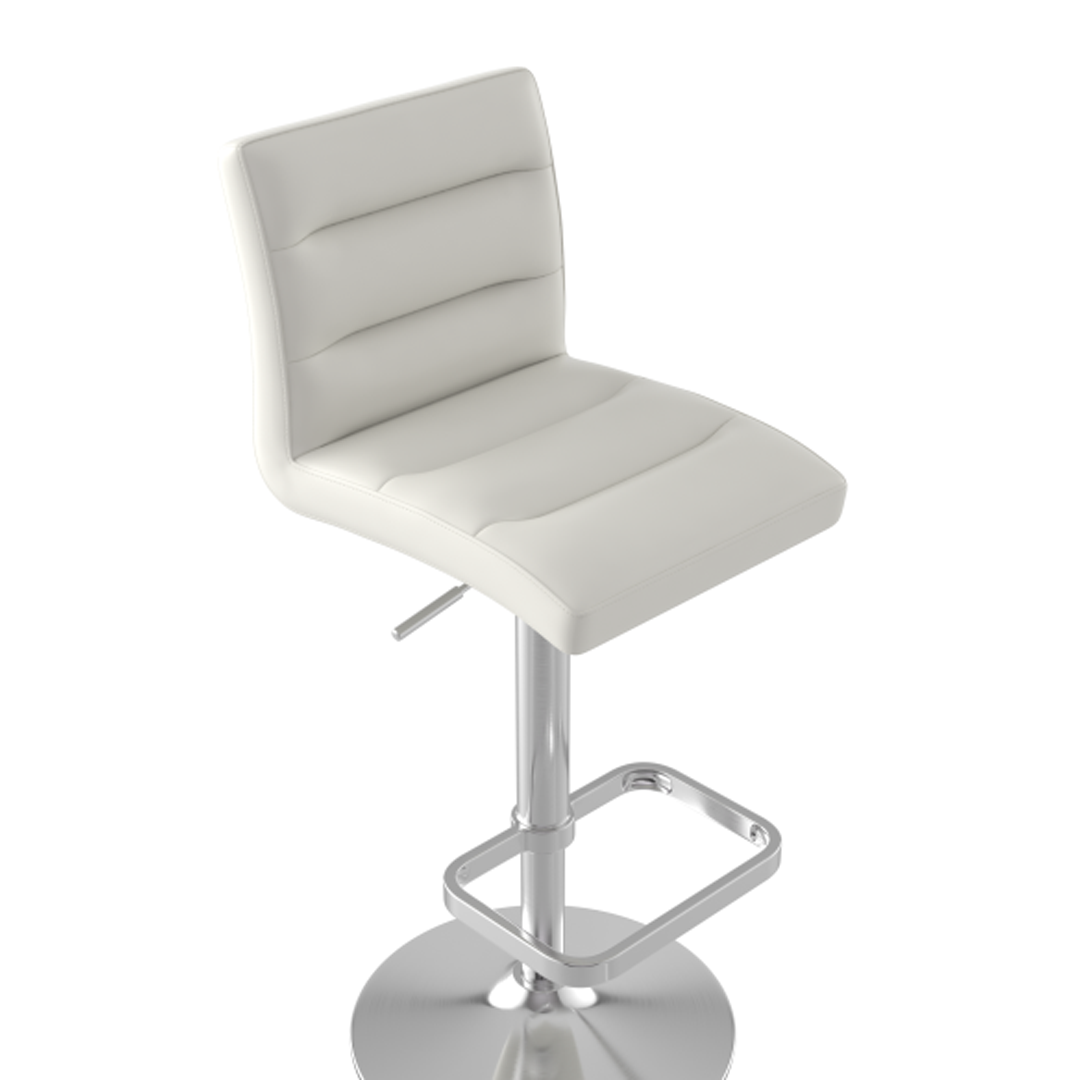 Faux Leather Bar Stool With Brushed Chrome Base - Dunley