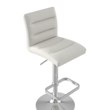Faux Leather Bar Stool With Brushed Chrome Base - Dunley