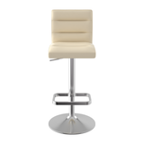 Faux Leather Bar Stool With Brushed Chrome Base - Dunley