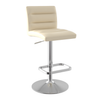 Faux Leather Bar Stool With Brushed Chrome Base - Dunley