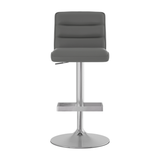 Faux Leather Bar Stool With Brushed Chrome Base - Parkley