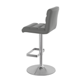 Faux Leather Bar Stool With Brushed Chrome Base - Parkley