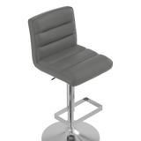 Faux Leather Bar Stool With Brushed Chrome Base - Parkley