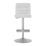 Faux Leather Bar Stool With Brushed Chrome Base - Parkley