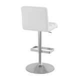 Faux Leather Bar Stool With Brushed Chrome Base - Parkley