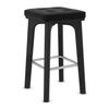 Faux Leather Bar Stool With Brushed Chrome Footrest - Barrow