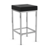 Faux Leather Bar Stool With Brushed Chrome Steel Frame - Cranston